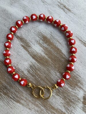 Colar bolotinha vermelho com coração