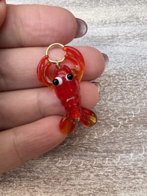 Pingente lagosta vermelha em murano