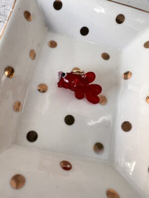 Pingente peixe murano vermelho