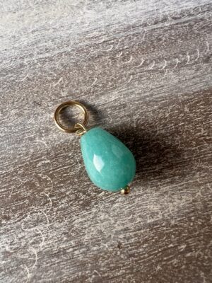 Pingente gota pedra natural azul turquesa
